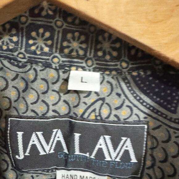 Java Lava "Go with the Flow" All Over Kokopelli Print Men's Shirt Men Large - Picture 4 of 6